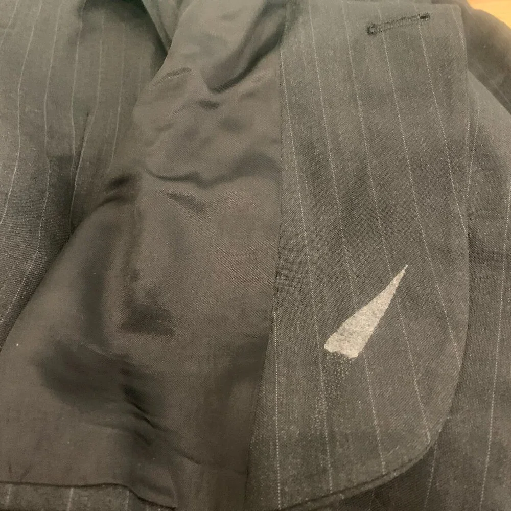 BARRINGTON MEN'S BLACK LINED PINSTRIPE SUIT JACKET 44R-NICE!